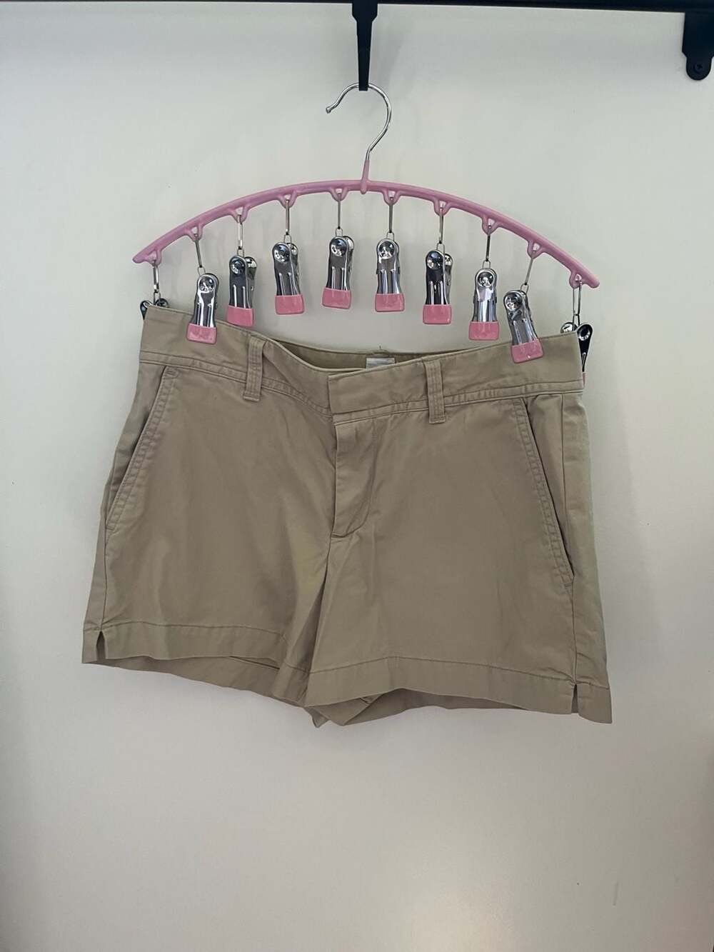 Mid Rise Khaki City Shorts